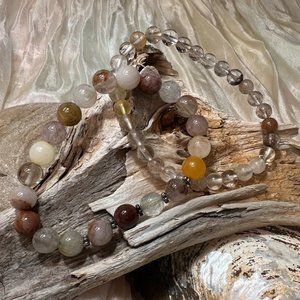 Quartz Genuine Gemstone Stretch Bracelets